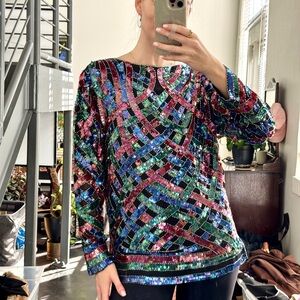 Vintage 80s Sequin Women's Top